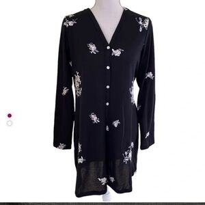 New Fig and Flower Sweater 2X Anthropologie Knit Cardigan Embroidered‎ Floral